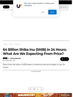 64 Billion Shiba Inu (SHIB) in 24 Hours: What Are We Expecting From Price? - U.Today