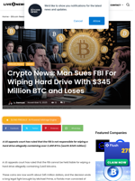 Crypto News: Man Sues FBI For Wiping Hard Drive With $345 Million BTC and Loses | Live Bitcoin News