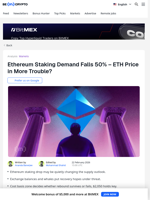 Ethereum Staking Demand Falls 50% – How Will ETH Price React?