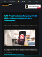 AVAX Price Prediction: Targeting $19.50 Within 30 Days Despite Near-Term Consolidation - Blockchain.News
