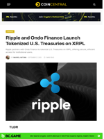 Ripple and Ondo Finance Launch Tokenized U.S. Treasuries on XRPL - CoinCentral