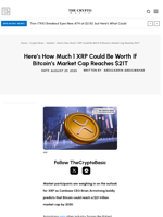 Here’s How Much 1 XRP Could Be Worth If Bitcoin’s Market Cap Reaches $21T