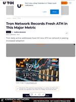 Tron Network Records Fresh ATH in This Major Metric