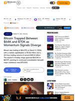 Bitcoin Trapped Between $64K and $70K as Momentum Signals Diverge – Markets and Prices Bitcoin News