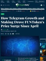 How Telegram Growth and Staking Drove FUNToken’s Price Surge Since April - Crypto Daily