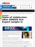 State of stablecoins after GENIUS Act: Expert weighs in - The Crypto News Wire