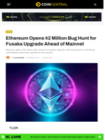 Ethereum Opens $2 Million Bug Hunt for Fusaka Upgrade
