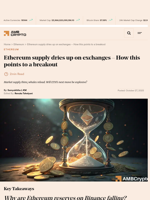 Ethereum supply dries up on exchanges - How this points to a breakout - AMBCrypto
