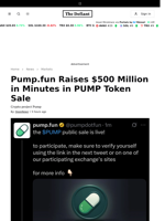 Pump.fun Raises $500 Million in Minutes in PUMP Token Sale - 