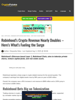 Robinhood's Crypto Revenue Nearly Doubles - Here's What's Fueling the Surge
