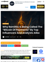 Why Remittix Is Being Called The “Bitcoin Of Payments” By Top Influencers And Analysts Alike | Live Bitcoin News
