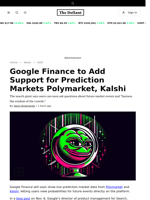 Google Finance to Add Support for Prediction Markets Polymarket, Kalshi - 
