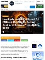 How Early Investors Flipped 0.1 ETH into $5,000+ By Getting Ozak AI at Presale Prices Below $0.02 | Live Bitcoin News