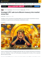 Strategy’s Bitcoin Sale Reshapes Debate Around BTC Treasury Companies