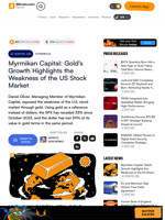 Myrmikan Capital: Gold's Growth Highlights the Weakness of the US Stock Market – Economics Bitcoin News
