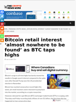 Bitcoin retail interest ‘almost nowhere to be found’ as BTC taps highs - The Crypto News Wire