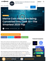 Meme Coin Gains Are Being Converted Into Ozak AI—The Smartest 2025 Flip