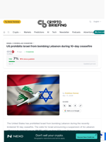 US prohibits Israel from bombing Lebanon during 10-day ceasefire