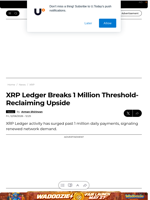 XRP Ledger Breaks 1 Million Threshold-Reclaiming Upside - U.Today
