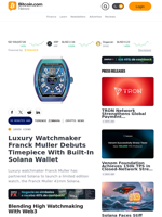 Luxury Watchmaker Franck Muller Debuts Timepiece With Built-In Solana Wallet – Crypto News Bitcoin News