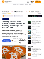 Twenty One to Add 5,800 Bitcoin Ahead of Listing, Holdings Top 43,500 BTC – Crypto News Bitcoin News