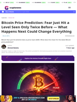 Bitcoin Price Prediction: Fear Just Hit a Level Seen Only Twice Before — What Happens Next Could Change Everything
