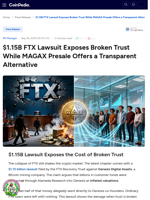 $1.15B FTX Lawsuit Exposes Broken Trust While MAGAX Presale Offers a Transparent Alternative