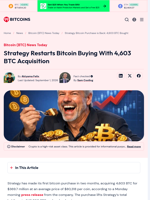 Strategy Bitcoin Purchase is Back: 4,603 BTC Bought