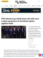 FIFA World Cup 2026 kicks off with zero crypto sponsors as Scotland opens against Haiti
