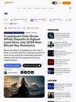 Cryptoquant Data Shows Whale Deposits at Highest Level Since July 2024 Near Bitcoin Key Resistance – Market Updates Bitcoin News