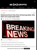 Robinhood Stock Falls After Q3 Earnings Miss: Why Didn't the Crypto Beat Help?