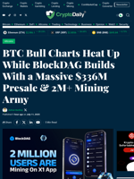 BTC Bull Charts Heat Up While BlockDAG Builds With a Massive $336M Presale & 2M+ Mining Army - Crypto Daily