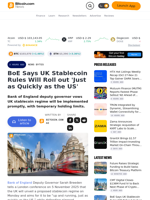BoE Says UK Stablecoin Rules Will Roll out 'Just as Quickly as the US' – News Bytes Bitcoin News