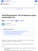 Inside BlockchainFX: The trending new crypto presale right now: Guest Post by crypto.news | CoinMarketCap