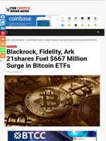 Blackrock, Fidelity, Ark 21shares Fuel $667 Million Surge in Bitcoin ETFs - The Crypto News Wire
