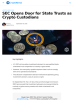 SEC Opens Door for State Trusts as Crypto Custodians