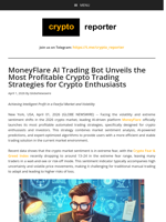 MoneyFlare AI Trading Bot Unveils the Most Profitable Crypto Trading Strategies for Crypto Enthusiasts