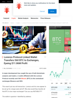 Lorenzo Protocol-Linked Wallet Transfers 560 BTC to Exchanges, Eyeing $11.86M Profit - NullTX