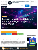 Polygon News: United Network Adds Full Polygon Support to Card Wallet | Live Bitcoin News