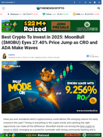 Best Crypto To Invest in 2025: MoonBull ($MOBU) Eyes 27.40% Price Jump as CRO and ADA Make Waves