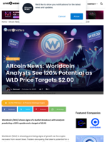 Altcoin News: Worldcoin Analysts See 120% Potential as WLD Price Targets $2.00 | Live Bitcoin News