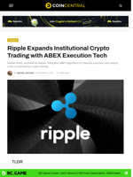 Ripple Expands Institutional Crypto Trading with ABEX Execution Tech - CoinCentral