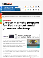 Crypto markets prepare for Fed rate cut amid governor shakeup - The Crypto News Wire