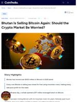 Bhutan Is Selling Bitcoin Again: Should the Crypto Market Be Worried?