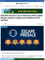 ESCAPE Presale Live on Ethereum With $280K Raised, Hacken Audited and SolidProof KYC Verified - TheNewsCrypto