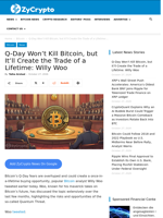 Q-Day Won’t Kill Bitcoin, but It’ll Create the Trade of a Lifetime: Willy Woo ⋆ ZyCrypto