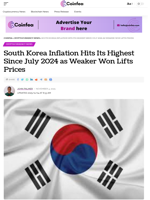 South Korea Hits Its Highest Since July as Lifts Prices