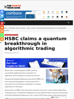 HSBC claims a quantum breakthrough in algorithmic trading - The Crypto News Wire