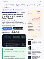 Trump Meme Team Moves $26.65M in SOL Ahead of Token Unlock