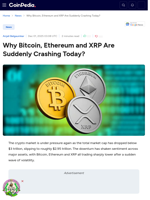 Why Bitcoin, Ethereum and XRP Are Suddenly Crashing Today?